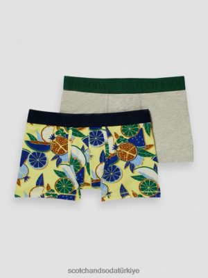 Scotch & Soda Türkiye | Scotch & Soda 2 paket organik pamuk boksör brifingleri çocuk F4B4N801 Meyveler Allover