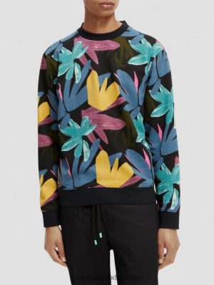 Scotch & Soda Türkiye | Scotch & Soda Basılı Crewneck Organik Pamuk Sweatshirt erkekler F4B4N523 Combo A