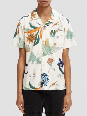 Scotch & Soda Türkiye | Scotch & Soda Basılı kısa kollu kamp gömlek erkekler F4B4N283 Combo C