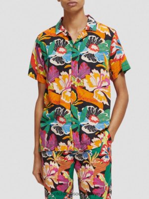 Scotch & Soda Türkiye | Scotch & Soda Basılı kısa kollu kamp gömlek erkekler F4B4N330 çiçek