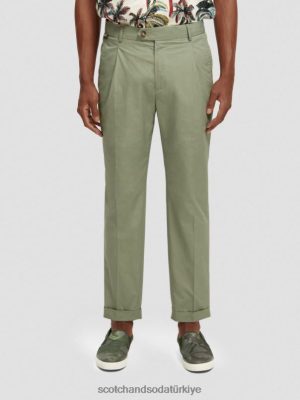 Scotch & Soda Türkiye | Scotch & Soda Blake Poplin Chino erkekler F4B4N502 ordu