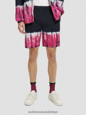 Scotch & Soda Türkiye | Scotch & Soda Boya şortları erkekler F4B4N617 çok renkli kravat boyası