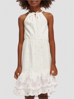 Scotch & Soda Türkiye | Scotch & Soda Broderie Anglaise Midi Elbise çocuk F4B4N733 Beyaz kapalı