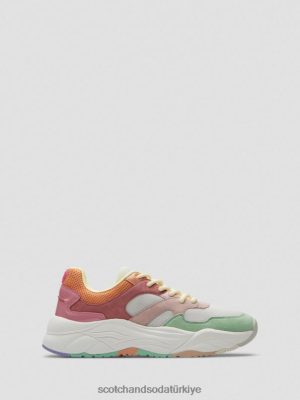 Scotch & Soda Türkiye | Scotch & Soda Celest süet spor ayakkabılar kadınlar F4B4N259 pembe
