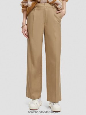 Scotch & Soda Türkiye | Scotch & Soda Düşük katlı geniş bacak pantolonları kadınlar F4B4N154 haki