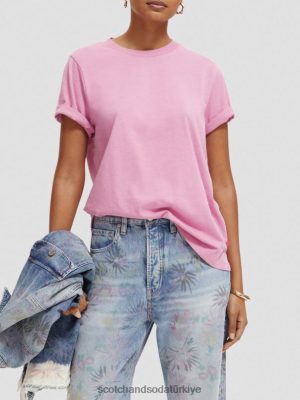 Scotch & Soda Türkiye | Scotch & Soda Düzenli Uygun Tişört kadınlar F4B4N104 orkide pembesi