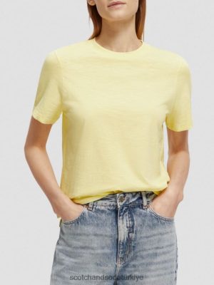 Scotch & Soda Türkiye | Scotch & Soda Düzenli Uygun Tişört kadınlar F4B4N105 patlamış mısır