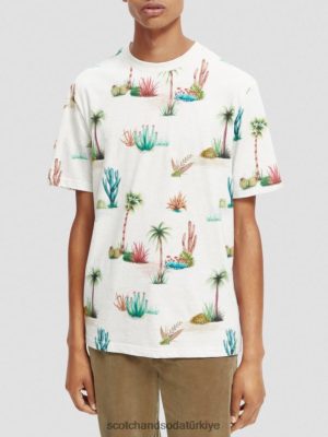 Scotch & Soda Türkiye | Scotch & Soda Düzenli uygun baskılı organik tişört erkekler F4B4N363 Combo E