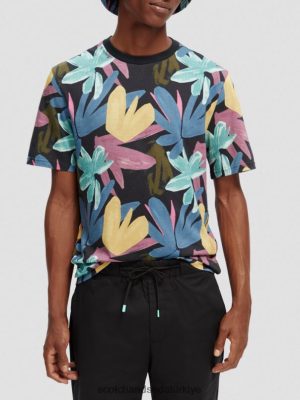 Scotch & Soda Türkiye | Scotch & Soda Düzenli uygun baskılı organik tişört erkekler F4B4N364 Combo A