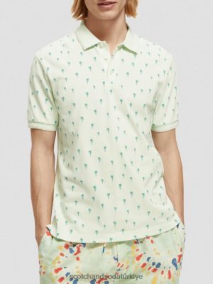 Scotch & Soda Türkiye | Scotch & Soda Düzenli uygun baskılı organik tişört erkekler F4B4N426 nane