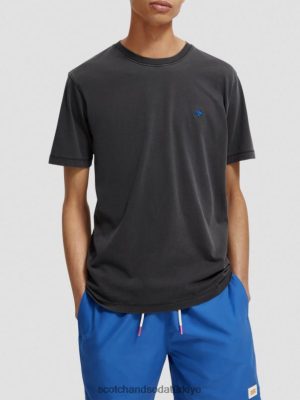 Scotch & Soda Türkiye | Scotch & Soda Düzenli uygun giysi boyalı tişört erkekler F4B4N430 siyah