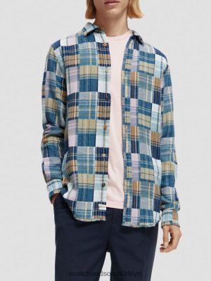 Scotch & Soda Türkiye | Scotch & Soda Düzenli uyum kontrol pazen gömlek erkekler F4B4N302 Combo C