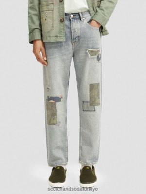 Scotch & Soda Türkiye | Scotch & Soda Dean gevşek konik premium kenevir karıştırılmış kot pantolon erkekler F4B4N589 barış arayan