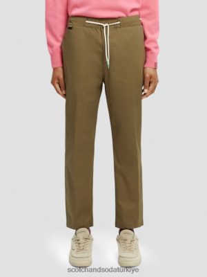 Scotch & Soda Türkiye | Scotch & Soda Fave Düzenli Konik Fit Poplin Jogger erkekler F4B4N485 haki