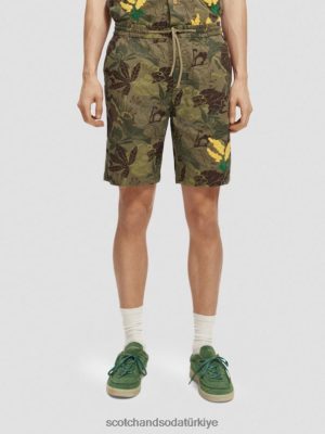 Scotch & Soda Türkiye | Scotch & Soda Fave baskılı Bermuda şort erkekler F4B4N610 Camo Floral Aop