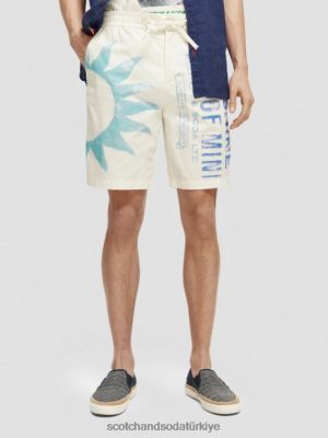 Scotch & Soda Türkiye | Scotch & Soda Fave baskılı Bermuda şort erkekler F4B4N618 damga baskısı