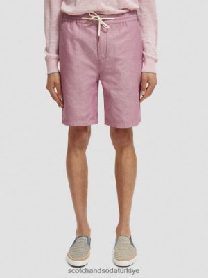Scotch & Soda Türkiye | Scotch & Soda Favori Keten Karışık Bermuda Şort erkekler F4B4N601 nergis