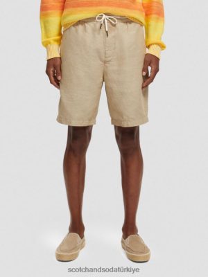 Scotch & Soda Türkiye | Scotch & Soda Favori Keten Karışık Bermuda Şort erkekler F4B4N606 kum