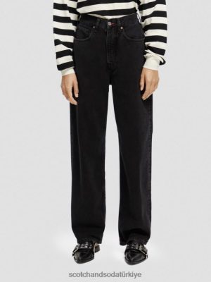 Scotch & Soda Türkiye | Scotch & Soda Fling yüksek katlı süper gevşek erkek arkadaşı fit kot pantolon kadınlar F4B4N231 aşırı