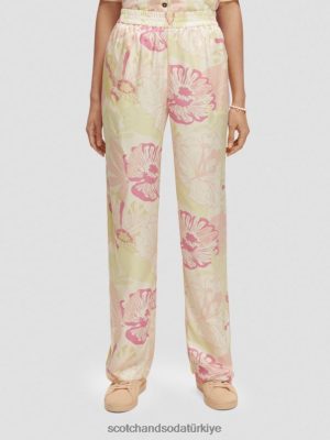 Scotch & Soda Türkiye | Scotch & Soda GIA Orta Kırış Geniş Bacaklı Baskı kadınlar F4B4N167 Vondelfield Blossom