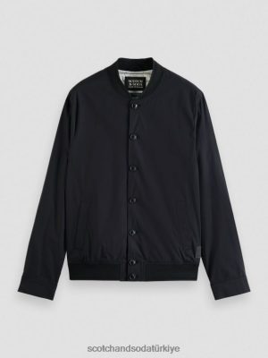 Scotch & Soda Türkiye | Scotch & Soda Hafif Organik Pamuk Poplin Blouson erkekler F4B4N564 siyah