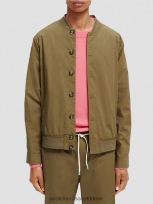 Scotch & Soda Türkiye | Scotch & Soda Hafif Organik Pamuk Poplin Blouson erkekler F4B4N565 haki