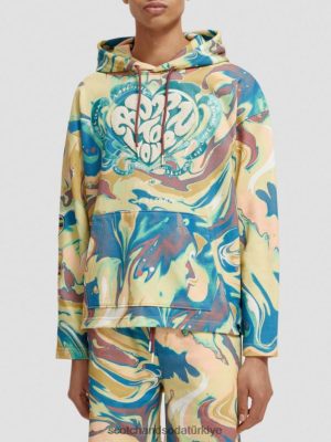 Scotch & Soda Türkiye | Scotch & Soda Hoodie'yi seviyorum kadınlar F4B4N212 mermer