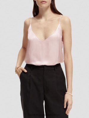 Scotch & Soda Türkiye | Scotch & Soda Jersey V yaka tank üstü kadınlar F4B4N68 lavanta
