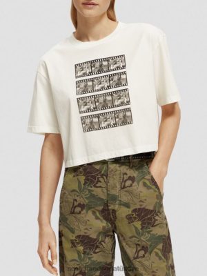 Scotch & Soda Türkiye | Scotch & Soda Kırpılmış fotoğraf grafik tişört kadınlar F4B4N113 Combo B