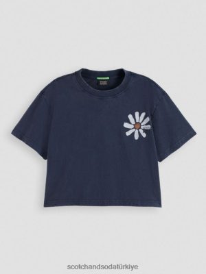 Scotch & Soda Türkiye | Scotch & Soda Kırpılmış organik pamuklu sanat eseri kadınlar F4B4N96 donanma