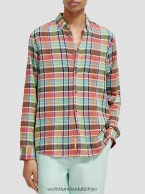 Scotch & Soda Türkiye | Scotch & Soda Kollu ayarlı düzenli fit bağlı gömlek erkekler F4B4N335 çok kontrol