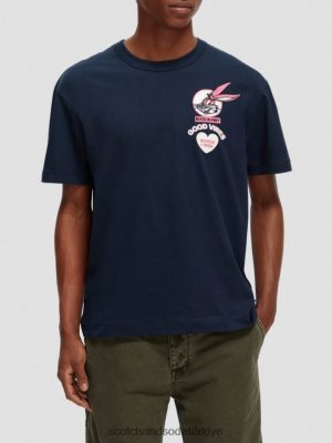 Scotch & Soda Türkiye | Scotch & Soda Looney Tunes Organik İşlemeli Grafik T-Shirt kadınlar F4B4N58 gece