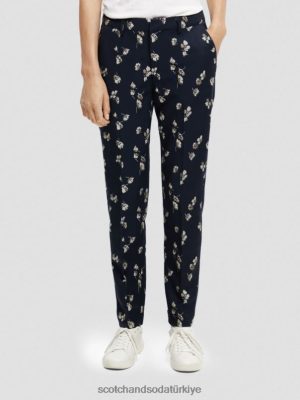 Scotch & Soda Türkiye | Scotch & Soda Lowry Mid-Rise Slim Fit Jacquard Pantolon kadınlar F4B4N153 laleler