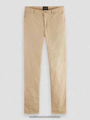 Scotch & Soda Türkiye | Scotch & Soda Mott giysi boyalı süper-sim fit chino erkekler F4B4N495 kum