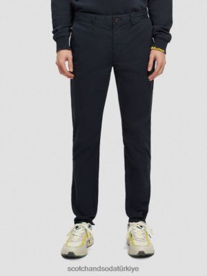 Scotch & Soda Türkiye | Scotch & Soda Mott giysi boyalı süper-sim fit chino erkekler F4B4N496 donanma