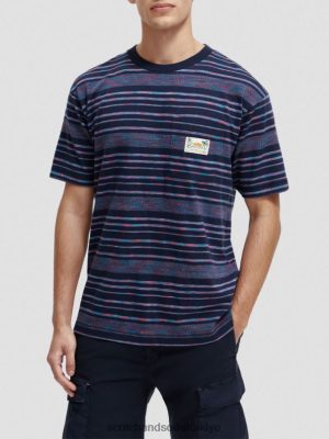 Scotch & Soda Türkiye | Scotch & Soda Organik Jersey Çizgili Tişört erkekler F4B4N413 çok şeritli