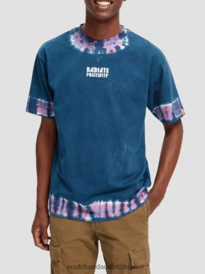 Scotch & Soda Türkiye | Scotch & Soda Organik Tie-boya sanat eseri tişört erkekler F4B4N405 Combo D