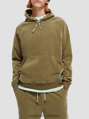 Scotch & Soda Türkiye | Scotch & Soda Organik pamuklu kadroya kapüşonlu erkekler F4B4N508 haki