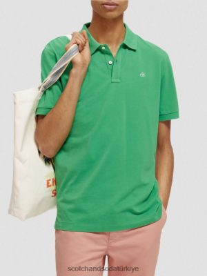 Scotch & Soda Türkiye | Scotch & Soda Organik pamuklu pike polo erkekler F4B4N460 Amazon Green