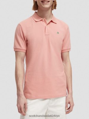 Scotch & Soda Türkiye | Scotch & Soda Organik pamuklu pike polo erkekler F4B4N461 flamingo