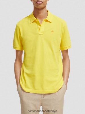 Scotch & Soda Türkiye | Scotch & Soda Organik pamuklu pike polo erkekler F4B4N466 güneş ışığı