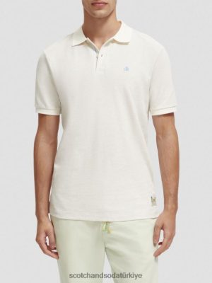 Scotch & Soda Türkiye | Scotch & Soda Organik pamuklu polo erkekler F4B4N470 kot beyaz melanj