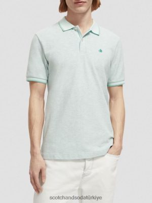 Scotch & Soda Türkiye | Scotch & Soda Organik pamuklu polo erkekler F4B4N472 nane melanjı