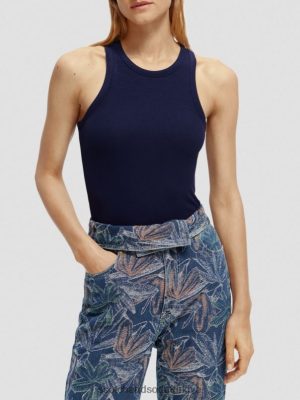 Scotch & Soda Türkiye | Scotch & Soda Organik pamuklu racerback tank üstü kadınlar F4B4N83 donanma