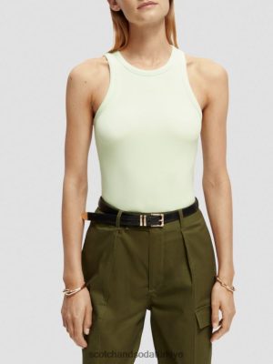 Scotch & Soda Türkiye | Scotch & Soda Organik pamuklu racerback tank üstü kadınlar F4B4N88 seafoam