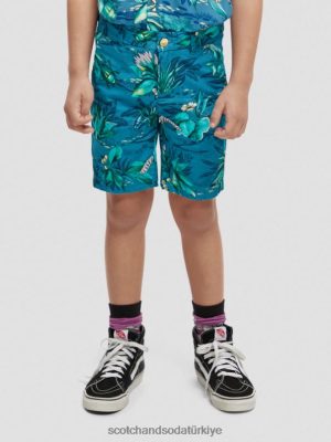 Scotch & Soda Türkiye | Scotch & Soda Orta uzunlukta baskılı chino şort çocuk F4B4N808 Böcekler Allover