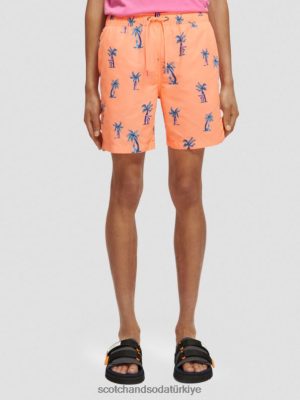 Scotch & Soda Türkiye | Scotch & Soda Orta uzunlukta baskılı yüzme kısa erkekler F4B4N672 pembe gitar aop