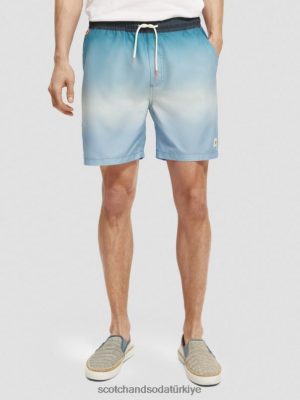 Scotch & Soda Türkiye | Scotch & Soda Orta uzunlukta baskılı yüzme kısa erkekler F4B4N694 turkuaz gradyanı
