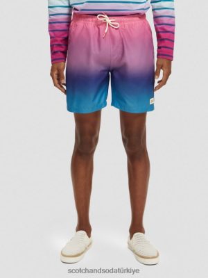 Scotch & Soda Türkiye | Scotch & Soda Orta uzunlukta baskılı yüzme kısa erkekler F4B4N695 cerise gradyanı