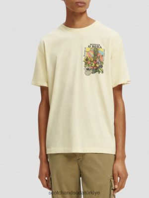 Scotch & Soda Türkiye | Scotch & Soda Rahat Fit Artwork T-Shirt erkekler F4B4N458 muz